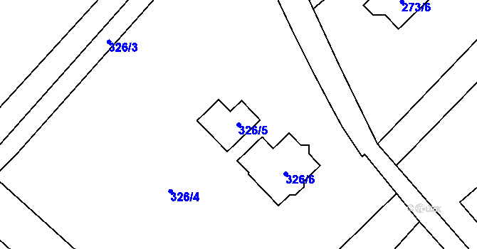 Parcela st. 326/5 v KÚ Edrovice, Katastrální mapa