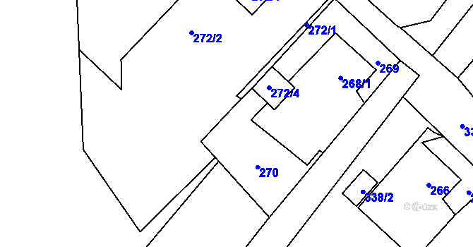 Parcela st. 271/3 v KÚ Edrovice, Katastrální mapa