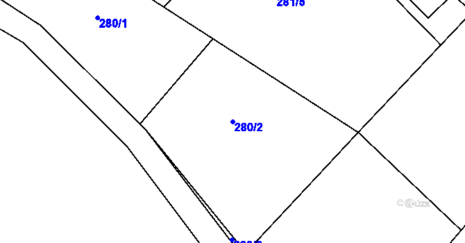 Parcela st. 280/2 v KÚ Edrovice, Katastrální mapa