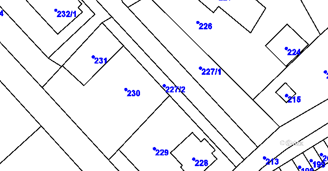 Parcela st. 227/2 v KÚ Edrovice, Katastrální mapa