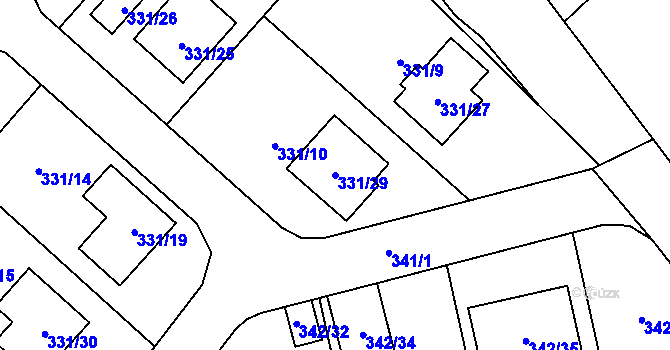 Parcela st. 331/29 v KÚ Edrovice, Katastrální mapa