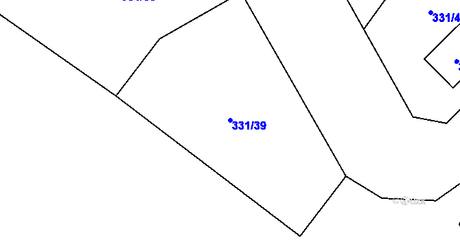 Parcela st. 331/39 v KÚ Edrovice, Katastrální mapa
