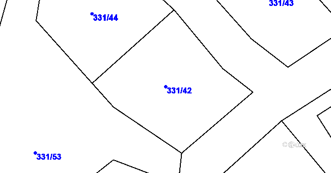 Parcela st. 331/42 v KÚ Edrovice, Katastrální mapa