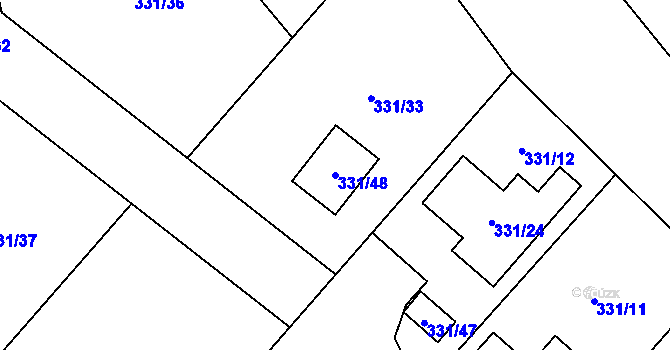 Parcela st. 331/48 v KÚ Edrovice, Katastrální mapa