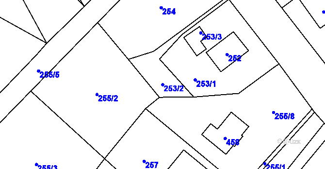 Parcela st. 253/2 v KÚ Edrovice, Katastrální mapa