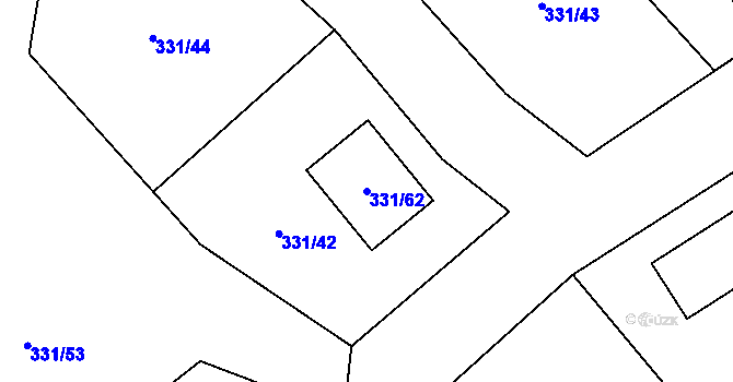 Parcela st. 331/62 v KÚ Edrovice, Katastrální mapa