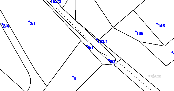 Parcela st. 5/1 v KÚ Janovice u Rýmařova, Katastrální mapa