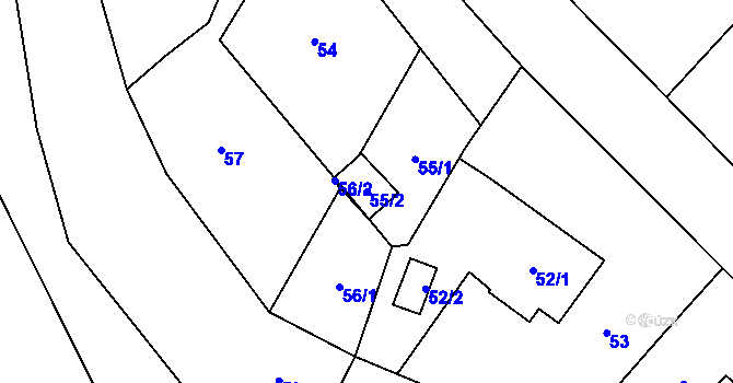 Parcela st. 55/2 v KÚ Janovice u Rýmařova, Katastrální mapa