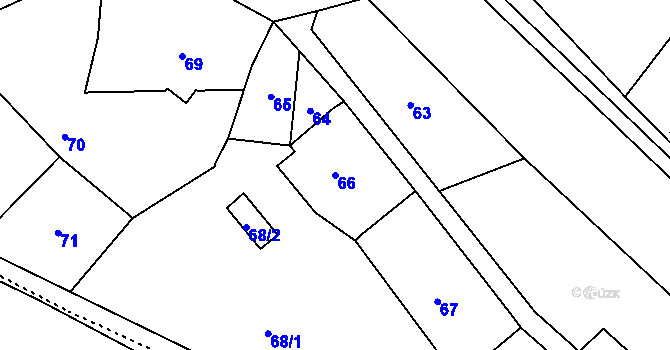 Parcela st. 66 v KÚ Janušov, Katastrální mapa