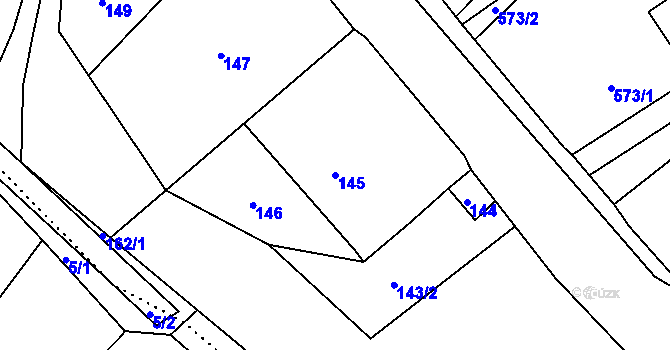 Parcela st. 145 v KÚ Janušov, Katastrální mapa