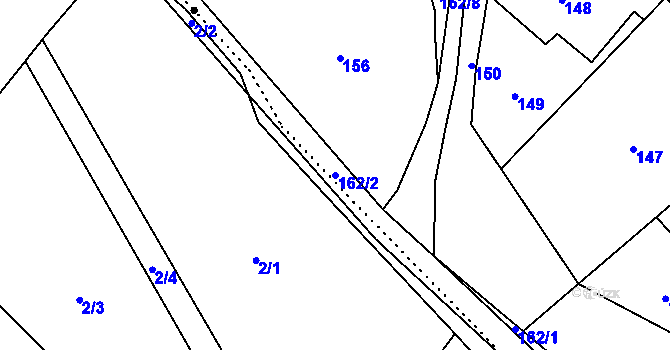 Parcela st. 162/2 v KÚ Janušov, Katastrální mapa