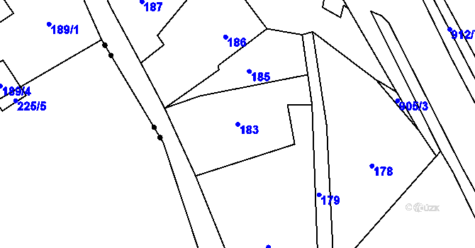 Parcela st. 183 v KÚ Janušov, Katastrální mapa