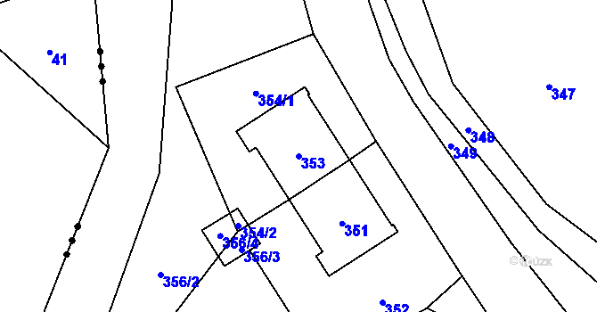 Parcela st. 353 v KÚ Janušov, Katastrální mapa