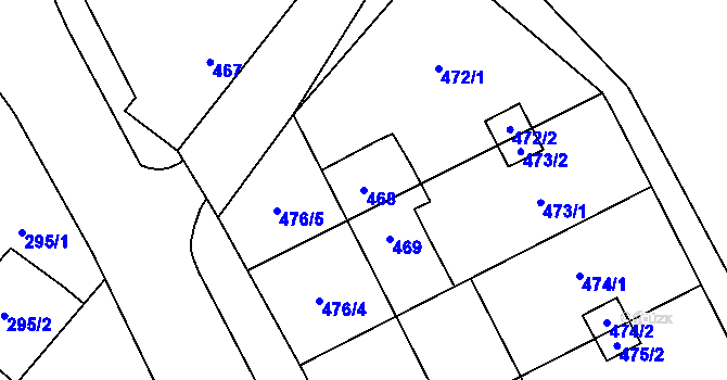 Parcela st. 468 v KÚ Janušov, Katastrální mapa