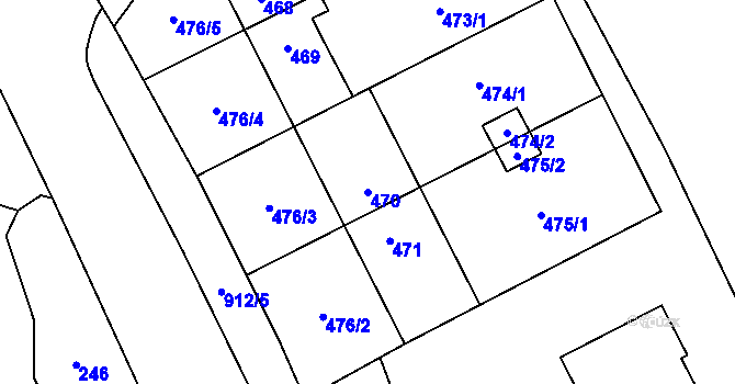 Parcela st. 470 v KÚ Janušov, Katastrální mapa
