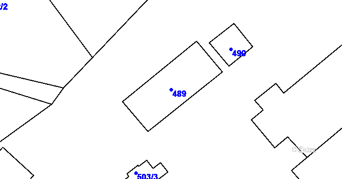 Parcela st. 489 v KÚ Janušov, Katastrální mapa