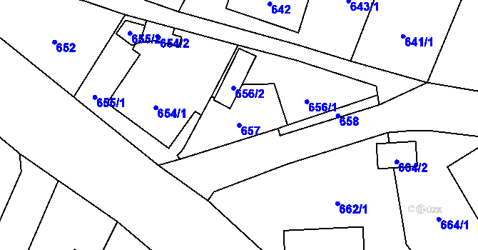 Parcela st. 657 v KÚ Janušov, Katastrální mapa