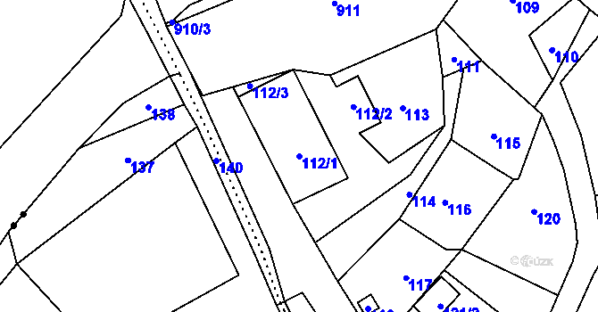 Parcela st. 112/1 v KÚ Janušov, Katastrální mapa