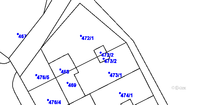 Parcela st. 472/2 v KÚ Janušov, Katastrální mapa