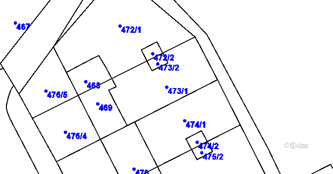 Parcela st. 473/1 v KÚ Janušov, Katastrální mapa