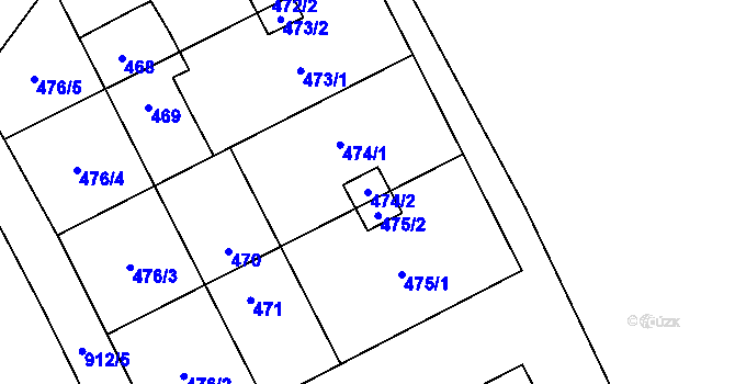 Parcela st. 474/2 v KÚ Janušov, Katastrální mapa