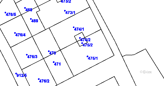 Parcela st. 475/2 v KÚ Janušov, Katastrální mapa