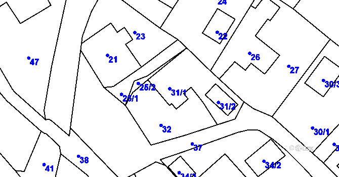 Parcela st. 31/1 v KÚ Janušov, Katastrální mapa