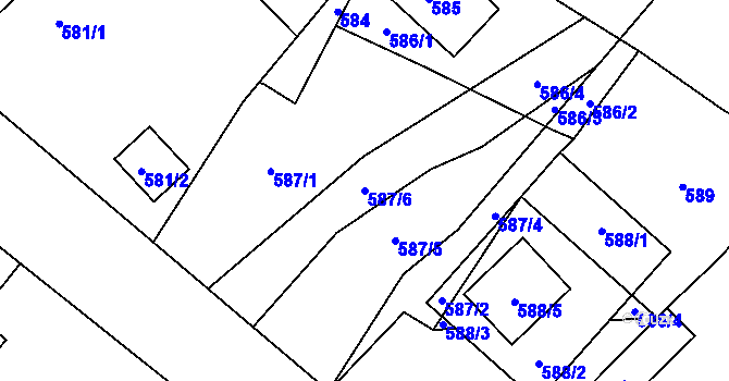 Parcela st. 587/6 v KÚ Janušov, Katastrální mapa