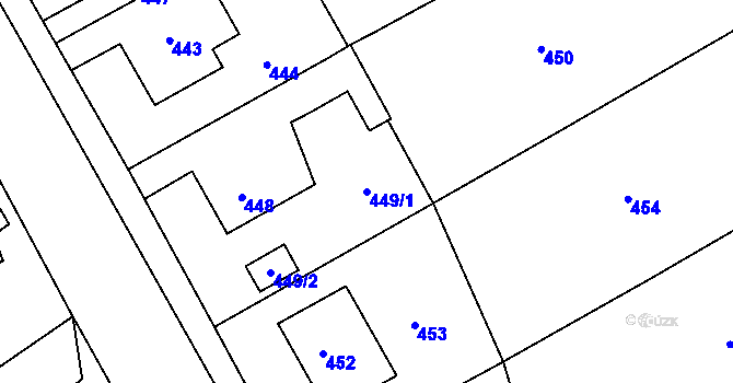 Parcela st. 449/1 v KÚ Janušov, Katastrální mapa