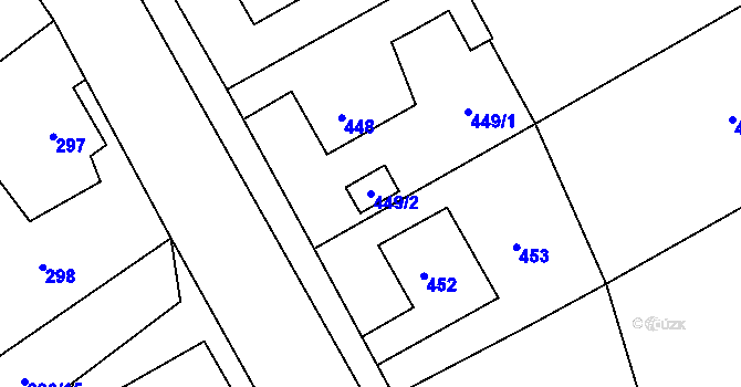 Parcela st. 449/2 v KÚ Janušov, Katastrální mapa