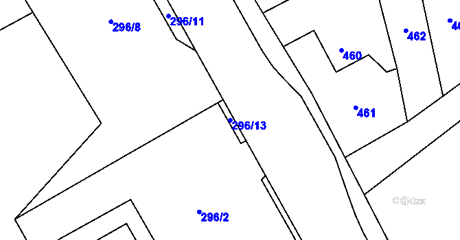 Parcela st. 296/13 v KÚ Janušov, Katastrální mapa