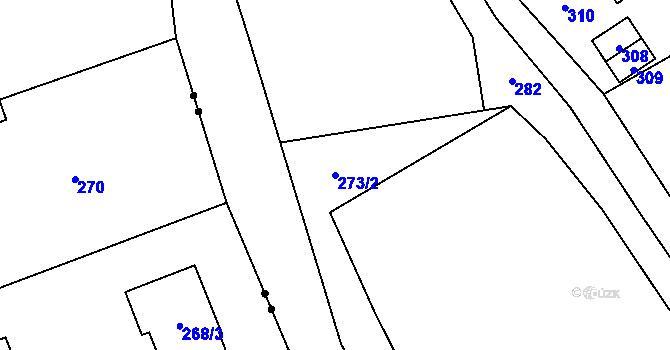 Parcela st. 273/2 v KÚ Janušov, Katastrální mapa