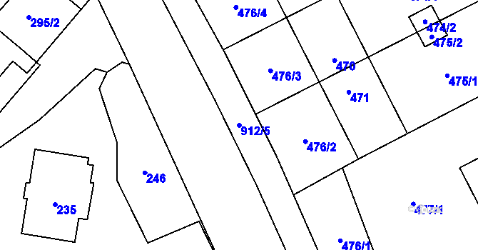 Parcela st. 912/5 v KÚ Janušov, Katastrální mapa