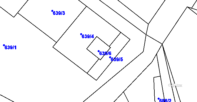 Parcela st. 639/6 v KÚ Janušov, Katastrální mapa