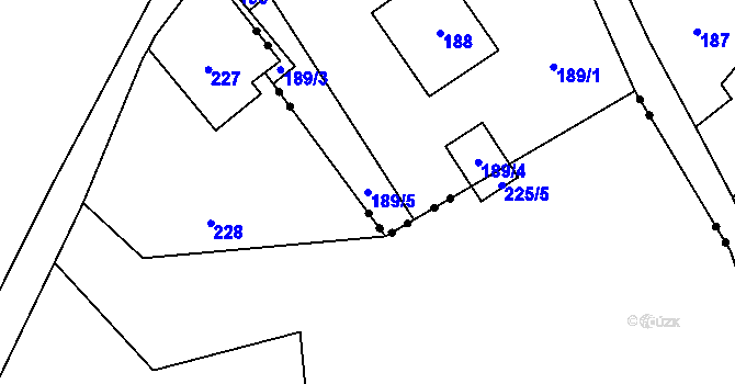 Parcela st. 189/5 v KÚ Janušov, Katastrální mapa