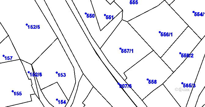 Parcela st. 557/2 v KÚ Janušov, Katastrální mapa