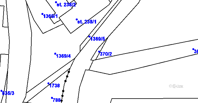 Parcela st. 370/2 v KÚ Janušov, Katastrální mapa