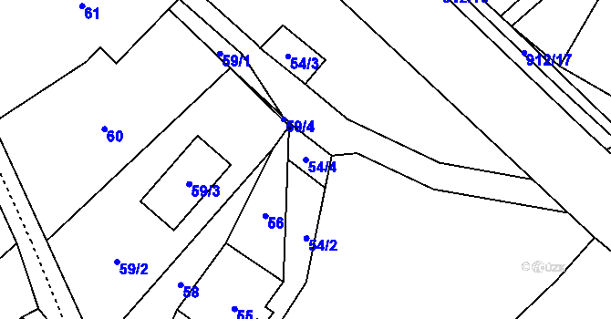 Parcela st. 54/4 v KÚ Janušov, Katastrální mapa
