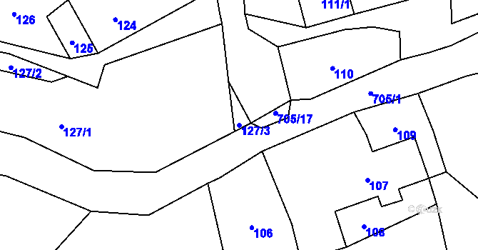 Parcela st. 127/3 v KÚ Jamartice, Katastrální mapa