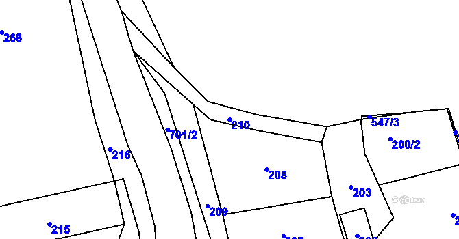 Parcela st. 210 v KÚ Jamartice, Katastrální mapa