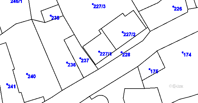 Parcela st. 227/1 v KÚ Jamartice, Katastrální mapa