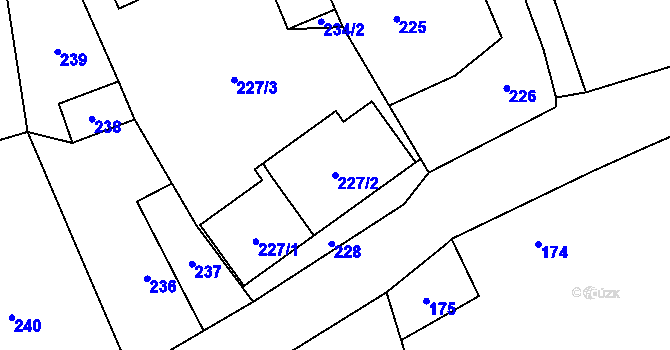 Parcela st. 227/2 v KÚ Jamartice, Katastrální mapa