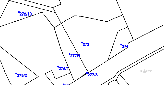 Parcela st. 273 v KÚ Jamartice, Katastrální mapa