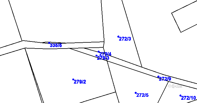 Parcela st. 279/4 v KÚ Jamartice, Katastrální mapa