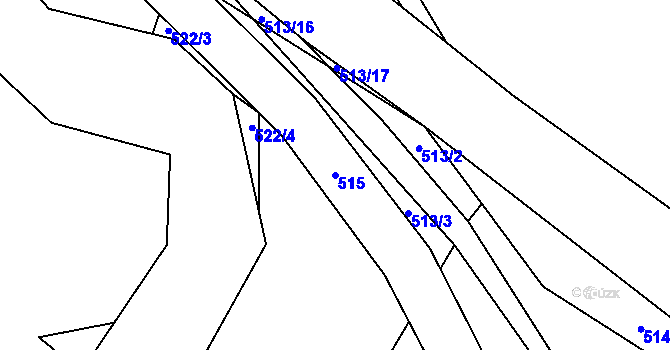 Parcela st. 515 v KÚ Jamartice, Katastrální mapa