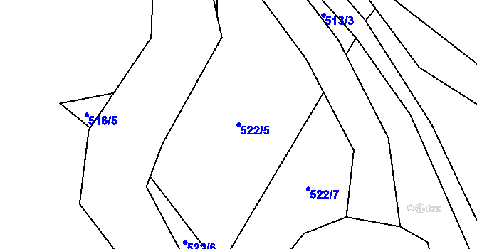Parcela st. 522/5 v KÚ Jamartice, Katastrální mapa