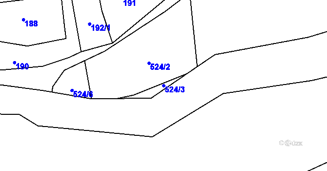 Parcela st. 524/3 v KÚ Jamartice, Katastrální mapa