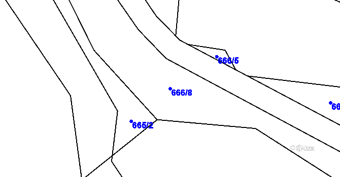 Parcela st. 666/8 v KÚ Jamartice, Katastrální mapa