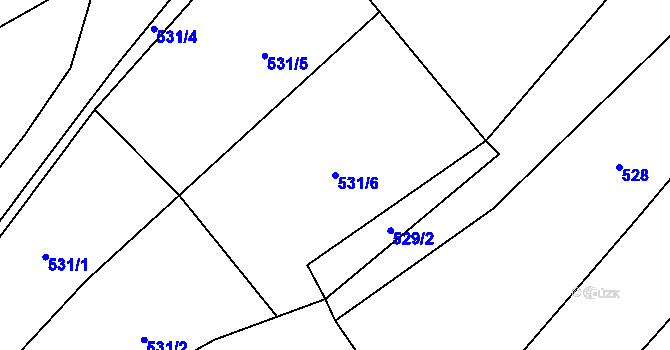Parcela st. 531/6 v KÚ Jamartice, Katastrální mapa