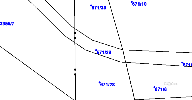 Parcela st. 671/29 v KÚ Jamartice, Katastrální mapa
